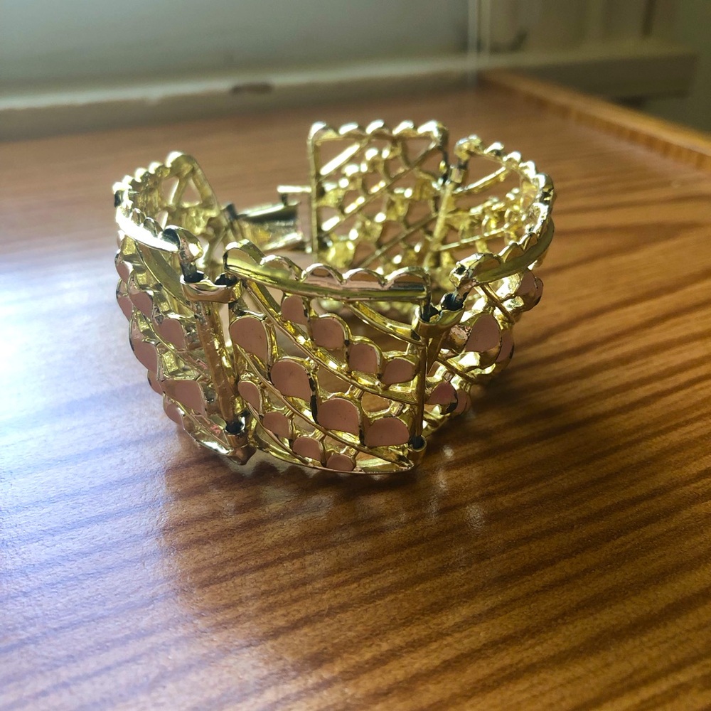 Vintage 80s Open Work Panel Bracelet - Picture 6 of 7